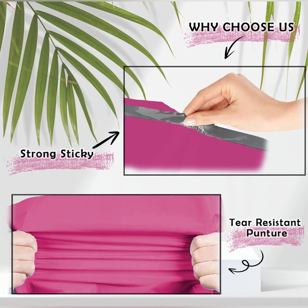 25 Poly Mailers 6x9 Self Seal Adhesive Heavy Duty Black Purple Dark Pink - Picture 6 of 6
